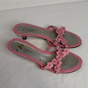 Isaac Mizrahi Pink Floral Kitten Heels